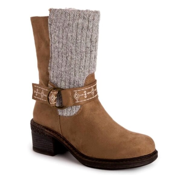 MUK LUKS Women's Arya Alice Boots Size 6M, STONE - Picture 2 of 6